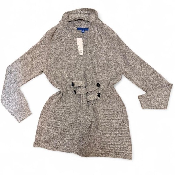 NWT Gray Cozy M Cardigan Neutral Minimalist Minimalism Winter - Picture 7 of 7